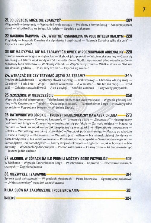 Bezpieczeństwo i ryzyko w skale i lodzie. Tom II. Poradnik wydawnictwa Sklep Podróżnika. Spis treści 3