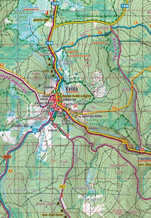 Szumawa / Sumava, Trojmezi, Plane. Mapa turystyczna 35 wydawnictwa Shocart. Fragment 1