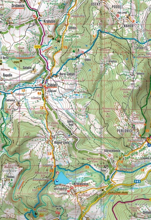 Szumawa / Sumava, Trojmezi, Plane. Mapa turystyczna 35 wydawnictwa Shocart. Fragment 2