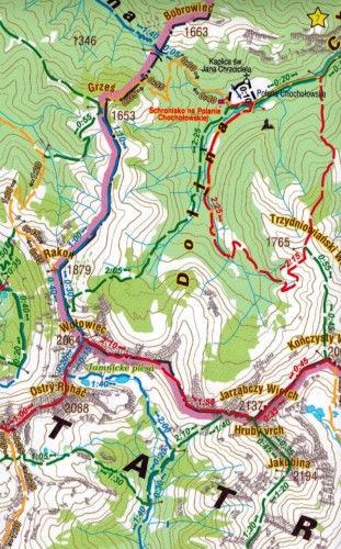 Tatry, Zakopane. Kieszonkowa, laminowana mapa turystyczna / Plan miasta wydawnictwa Galileos. Fragment 1