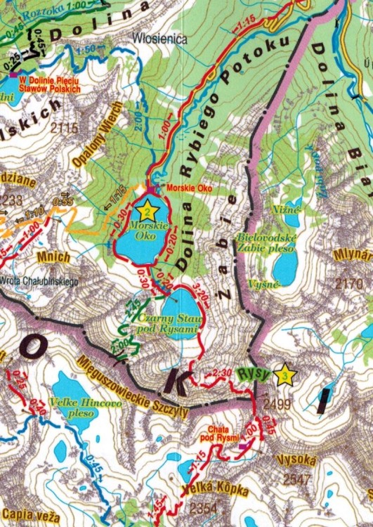 Tatry, Zakopane. Kieszonkowa, laminowana mapa turystyczna / Plan miasta wydawnictwa Galileos. Fragment 2