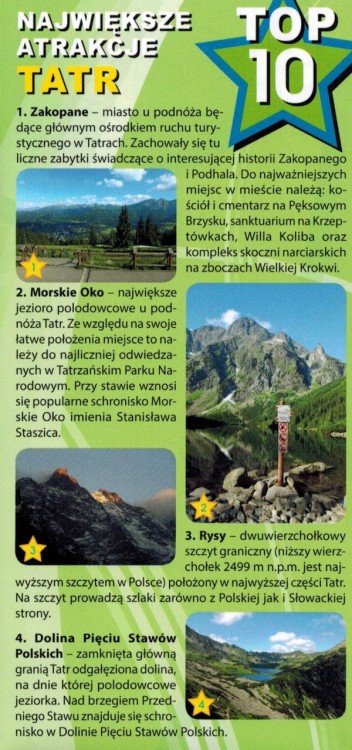 Tatry, Zakopane. Kieszonkowa, laminowana mapa turystyczna / Plan miasta wydawnictwa Galileos. Informator