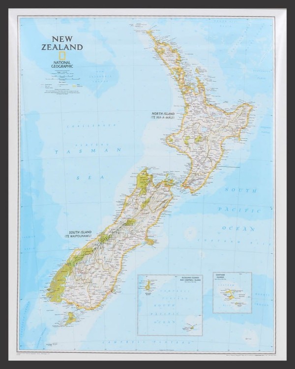 Nowa Zelandia 1:2 300 000. Mapa w wersji magnetycznej wydawnictwa National Geographic