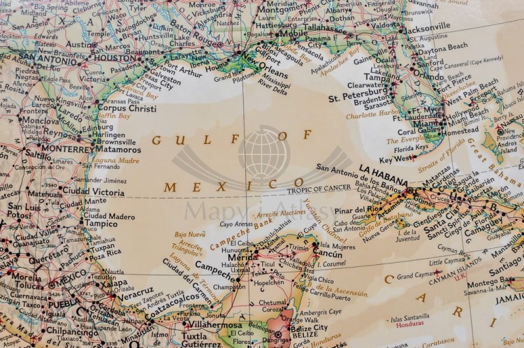 Ameryka Północna 1:13 995 000. Mapa w wersji magnetycznej wydawnictwa National Geographic. Fragment 1