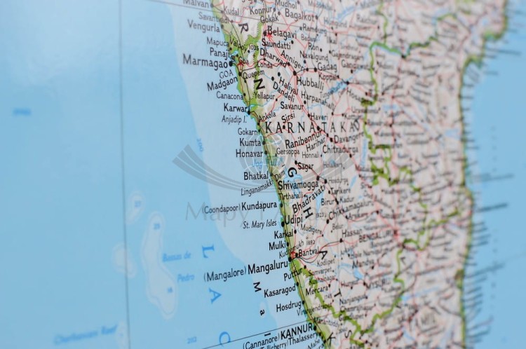 Indie 1:5 625 000. Mapa w wersji magnetycznej wydawnictwa National Geographic. Fragment 5