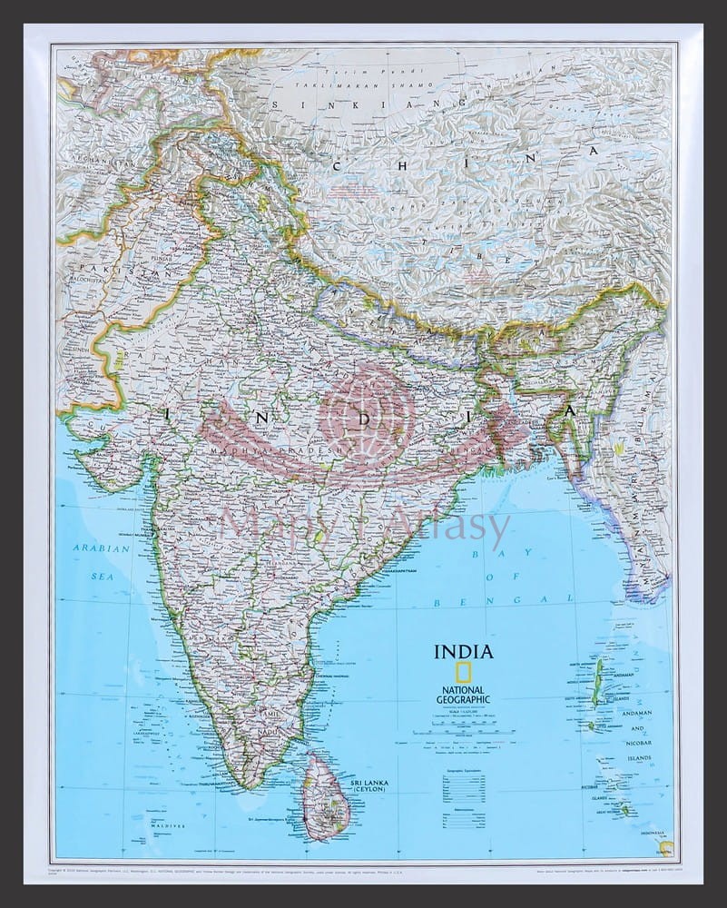 Indie 1:5 625 000. Mapa. Wersja magnetyczna. National Geographic