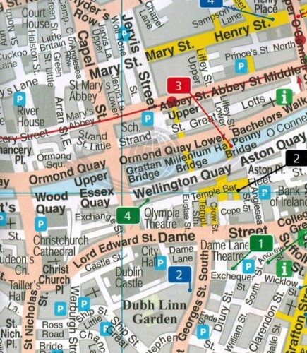 Dublin 1:10 000. Wodoodporna mapa / Plan miasta wydawnictwa Freytag & Berndt. Fragment 1