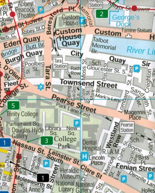 Dublin 1:10 000. Wodoodporna mapa / Plan miasta wydawnictwa Freytag & Berndt. Fragment 2