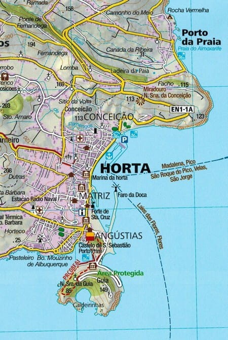 Azory 1:50 000. Zestaw dwóch map turystycznych 2260 wydawnictwo Kompass. Mapa 1 - Fragment