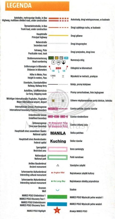 Indie południowe. Przewodnik z mapą w etui wydawnictwa Marco Polo. Mapa - legenda