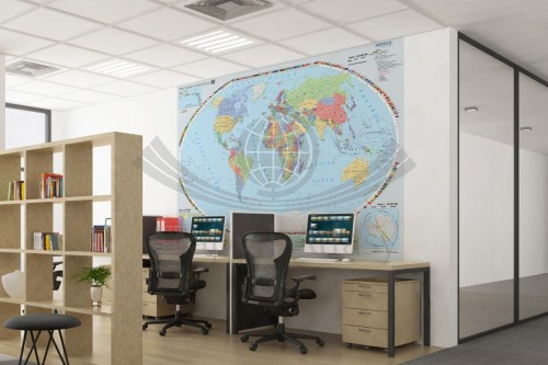 Świat. Fototapeta samoprzylepna. Mapa polityczna w języku angielskim wydawnictwa Meridian. Przykład