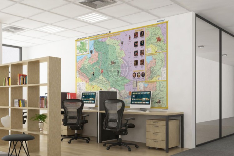 Rzeczpospolita Polska w okresie rozbiorów (1772-1795). Fototapeta samoprzylepna. Mapa. Przykład