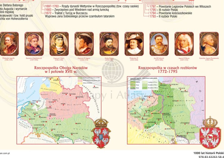 Polska. 1000 lat historii Polski - dziedzictwo narodowe (960-1800). Fototapeta samoprzylepna. Fragment 1