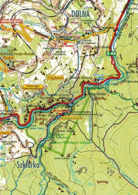 Szklarska Poręba i okolice. Plan miasta wydawnictwa Galileos. Mapa okolic - fragment