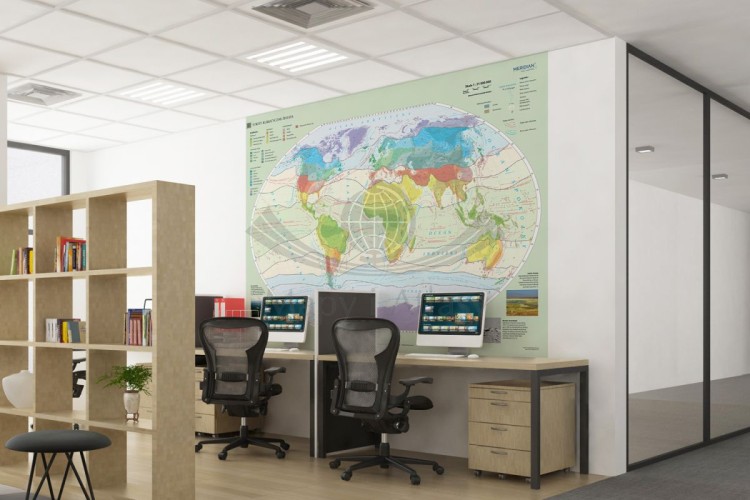 Świat. Fototapeta samoprzylepna. Mapa stref klimatycznych świata. Przykład
