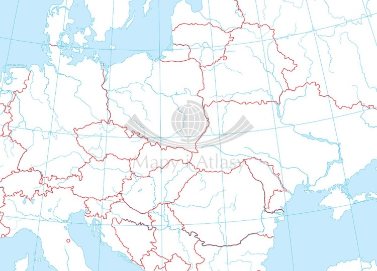 Europa. Fototapeta samoprzylepna. Mapa konturowa. Fragment 1