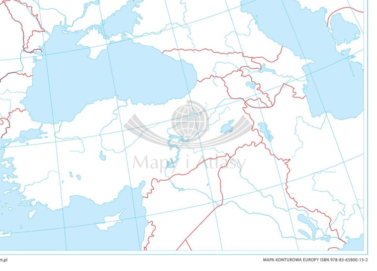 Europa. Fototapeta samoprzylepna. Mapa konturowa. Fragment 2