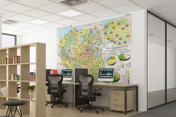 Polska. Fototapeta samoprzylepna. Mapa rolnictwa - uprawy i struktura użytkowania ziemi. Przykład