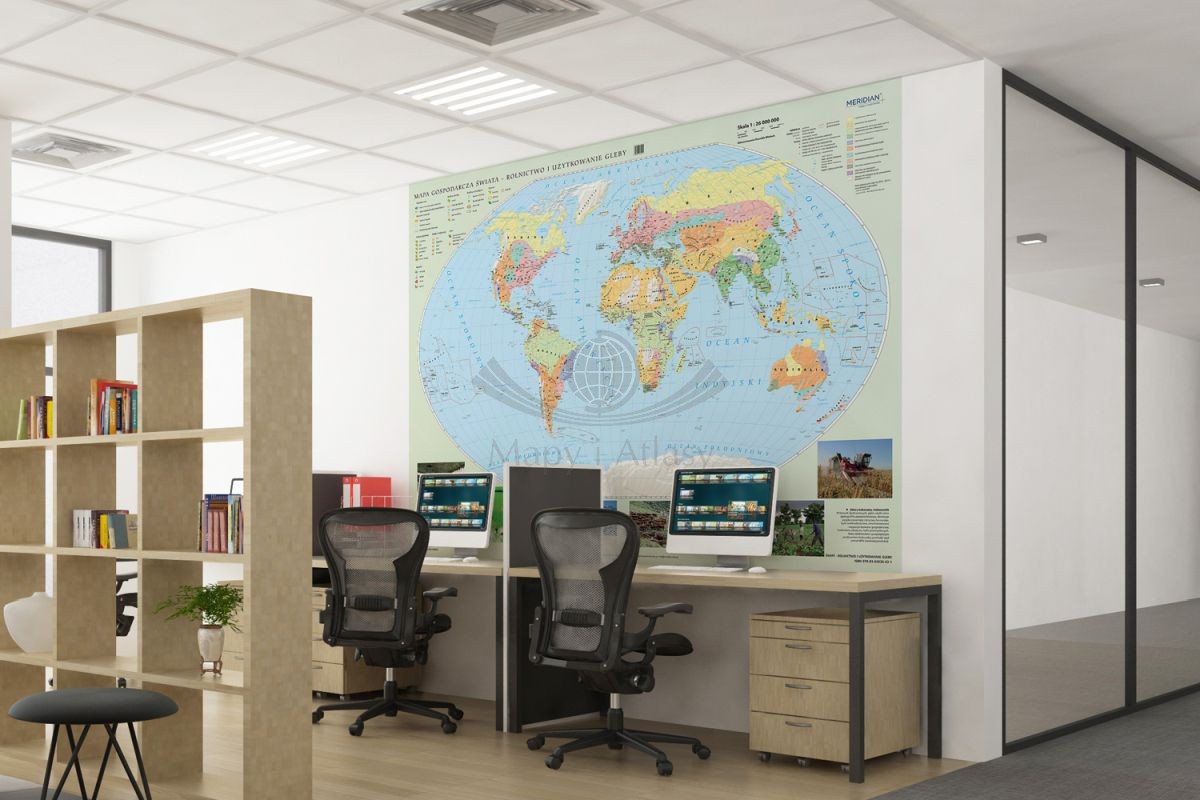 Świat. Fototapeta samoprzylepna. Mapa gospodarcza -  rolnictwo i użytkowanie gleby