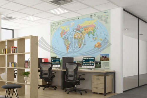 Świat. Fototapeta samoprzylepna. Mapa gospodarcza - rolnictwo i użytkowanie gleby. Przykład