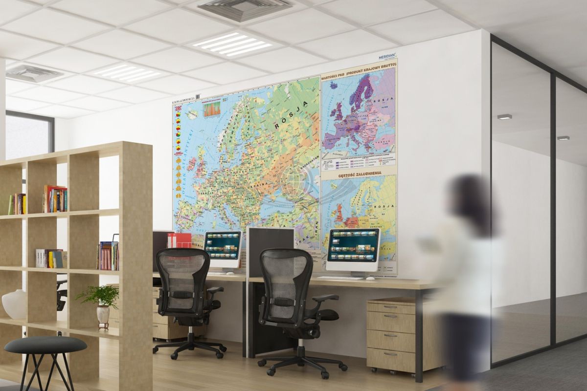 Europa. Fototapeta samoprzylepna. Mapa gospodarcza