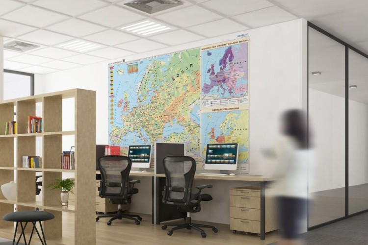 Europa. Fototapeta samoprzylepna. Mapa gospodarcza. Przykład