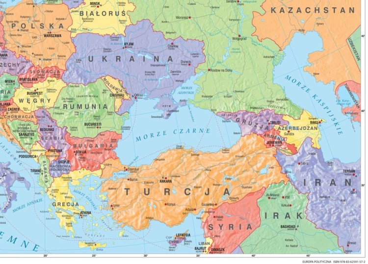 Europa. Fototapeta samoprzylepna. Mapa polityczna. Fragment 1