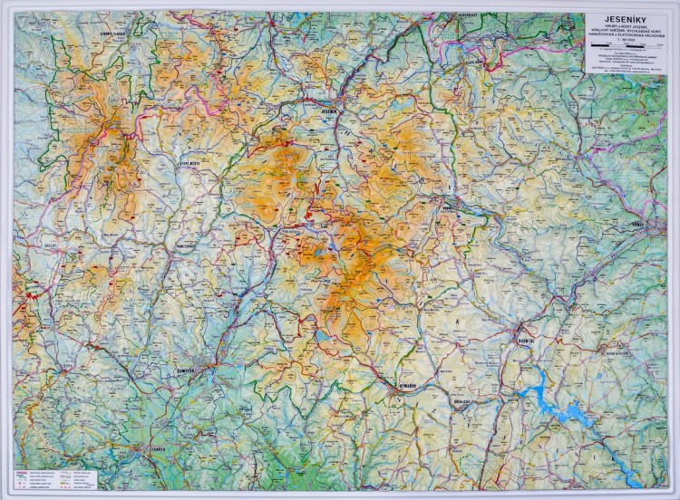 Jesioniki 1:80 000. Mapa plastyczna (trójwymiarowa). Całość