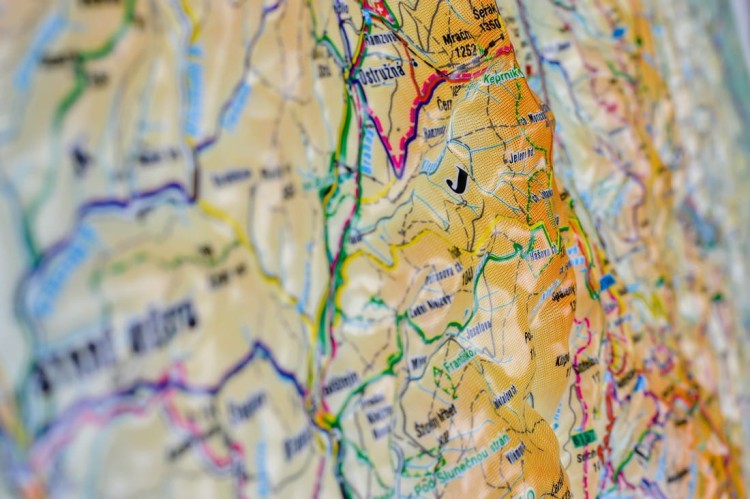 Jesioniki 1:80 000. Mapa plastyczna (trójwymiarowa). Fragment 2