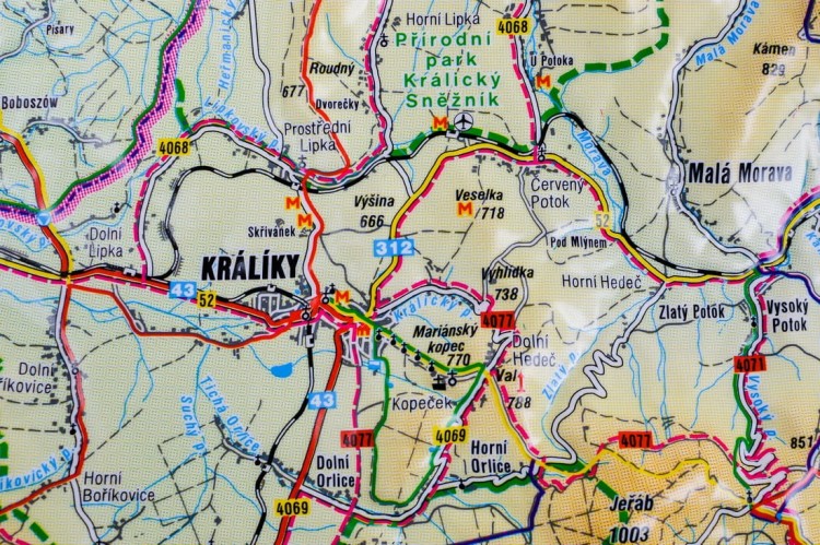 Jesioniki 1:80 000. Mapa plastyczna (trójwymiarowa). Fragment 1