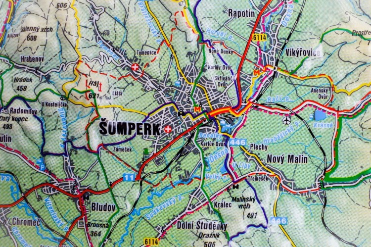 Jesioniki 1:80 000. Mapa plastyczna (trójwymiarowa). Fragment 4