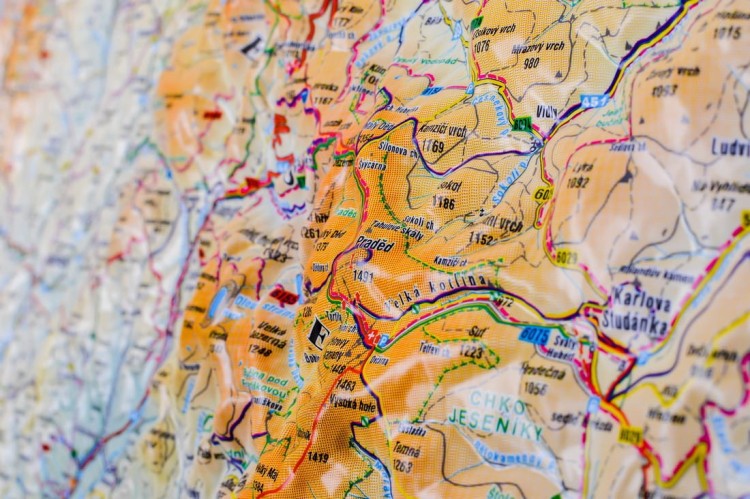 Jesioniki 1:80 000. Mapa plastyczna (trójwymiarowa). Fragment 5