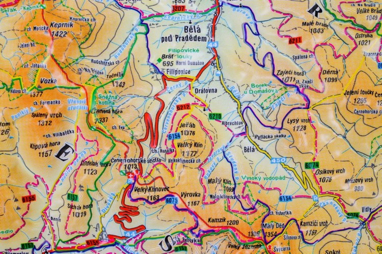 Jesioniki 1:80 000. Mapa plastyczna (trójwymiarowa). Fragment 6