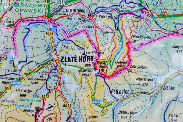 Jesioniki 1:80 000. Mapa plastyczna (trójwymiarowa). Fragment 7