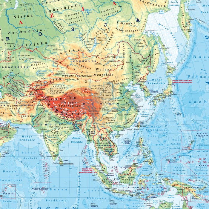 Świat. Dwustronna mapa podręczna. Fizyczna/polityczna. Fragment 1