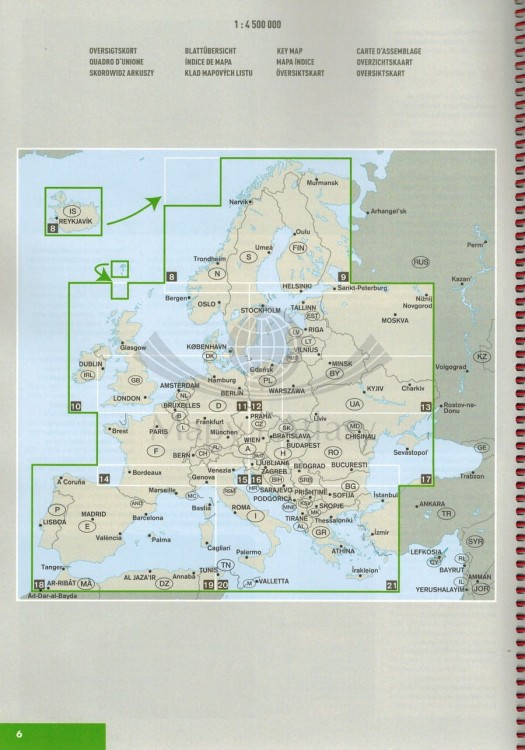 Beneluks. Belgia, Holandia, Luksemburg 1:200 000. Atlas samochodowo-turystyczny wydawnictwa Marco Polo. Skorowidz - Europa