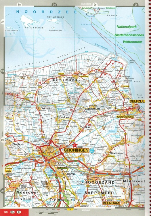Beneluks. Belgia, Holandia, Luksemburg 1:200 000. Atlas samochodowo-turystyczny wydawnictwa Marco Polo. Przykładowy arkusz 1