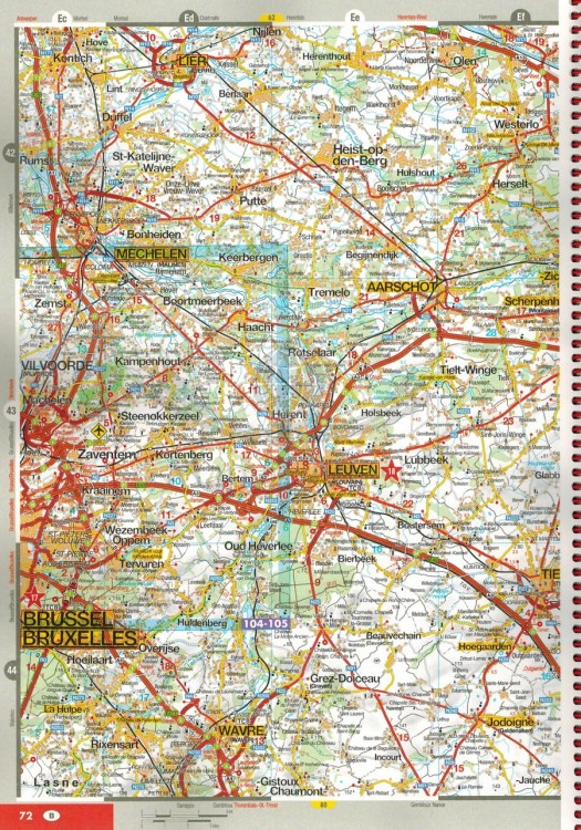Beneluks. Belgia, Holandia, Luksemburg 1:200 000. Atlas samochodowo-turystyczny wydawnictwa Marco Polo. Przykładowy arkusz 2