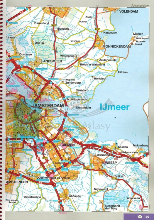 Beneluks. Belgia, Holandia, Luksemburg 1:200 000. Atlas samochodowo-turystyczny wydawnictwa Marco Polo. Przykładowy arkusz - tranzyt