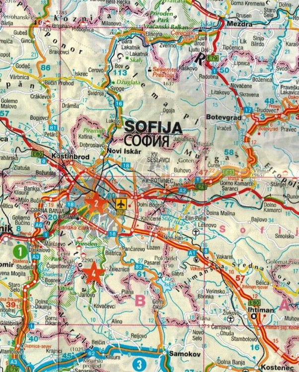 Bułgaria. Przewodnik wydawnictwa Marco Polo. Mapa - fragment