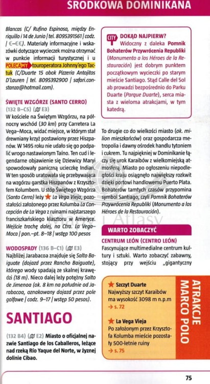 Dominikana. Przewodnik z mapą w etui wydawnictwa Marco Polo. Przykładowa strona 2