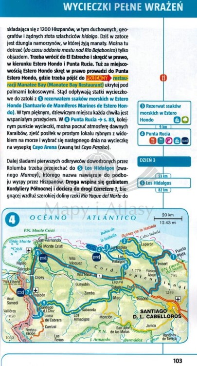 Dominikana. Przewodnik z mapą w etui wydawnictwa Marco Polo. Przykładowa strona 3