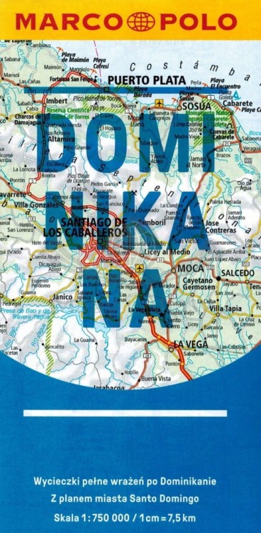 Dominikana. Przewodnik z mapą w etui wydawnictwa Marco Polo. Mapa - okładka