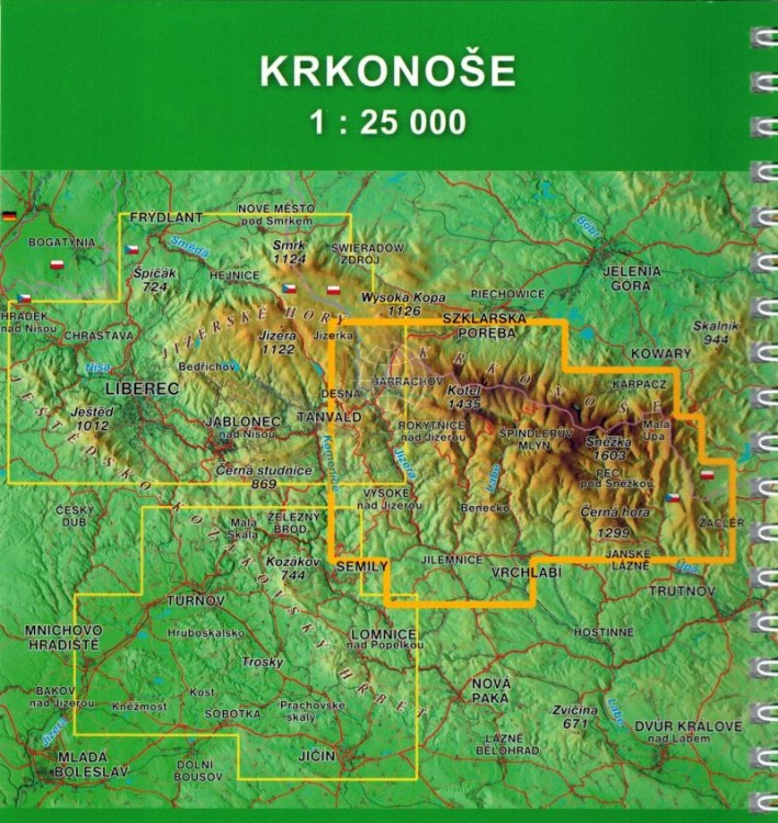 Karkonosze 1:25 000. Atlas turystyczny wydawnictwa Kartografie HP. Okładka tył