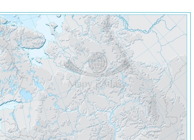 Europa. Fototapeta samoprzylepna. Mapa hipsometryczna. Fragment 2