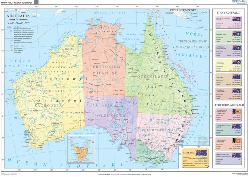 Australia 1:3 500 000. Mapa ścienna polityczna wydawnictwa Meridian