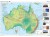 Australia. Fototapeta samoprzylepna. Mapa fizyczna. Całość