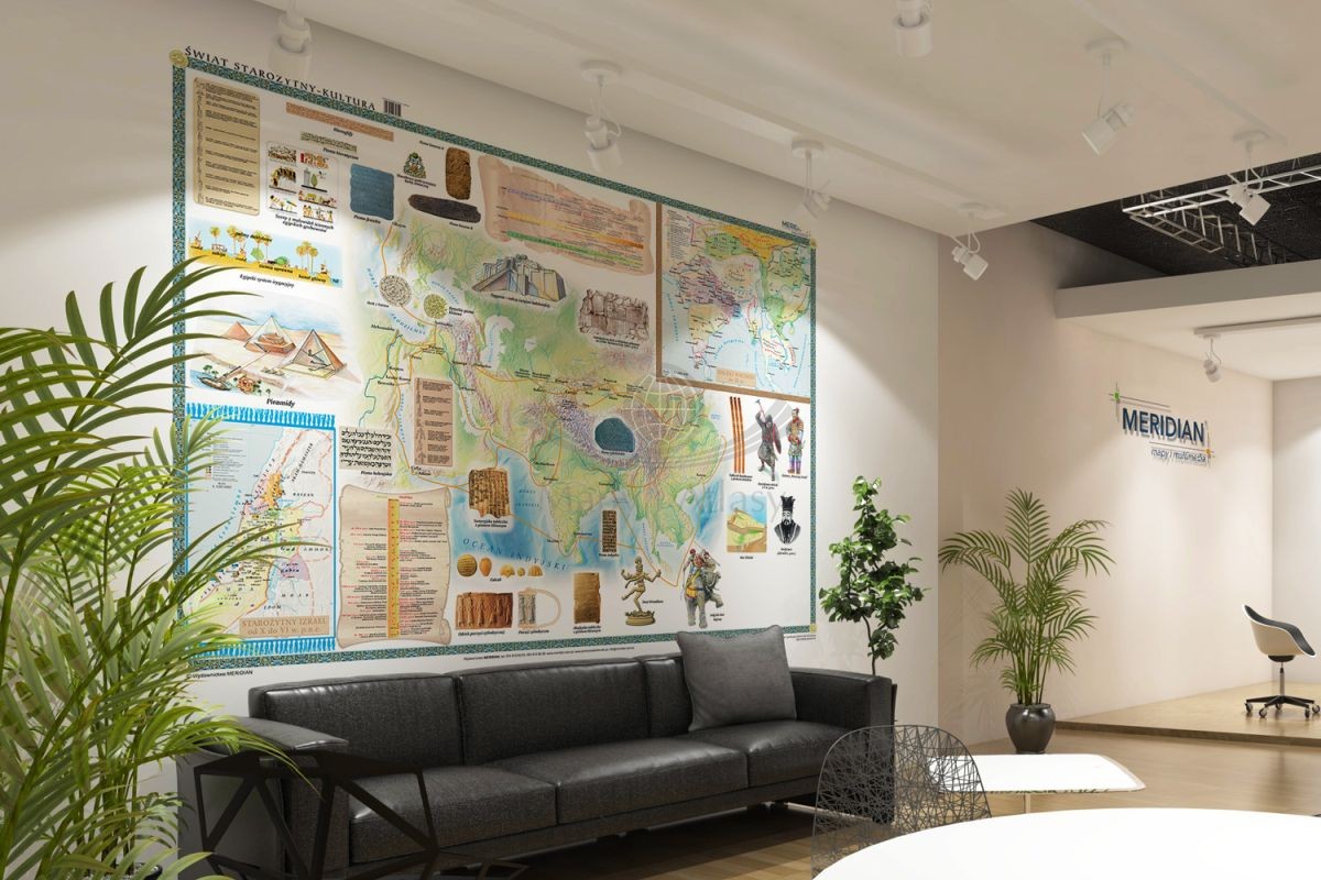 Starożytny wschód - cywilizacje wielkich rzek i ich kultury. Fototapeta samoprzylepna. Mapa