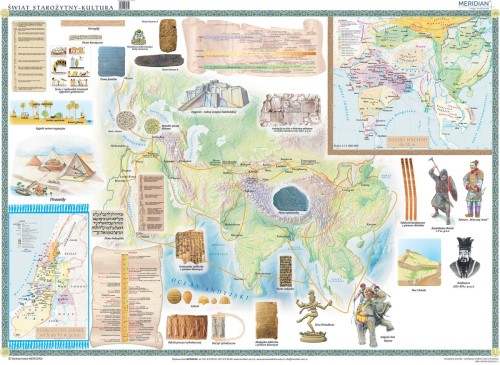 Starożytny wschód - cywilizacje wielkich rzek i ich kultury. Fototapeta samoprzylepna. Mapa. Całość