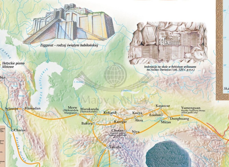 Starożytny wschód - cywilizacje wielkich rzek i ich kultury. Fototapeta samoprzylepna. Mapa. Fragment 1